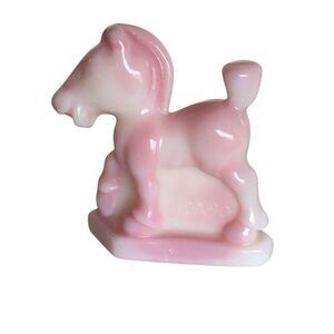 Heisy Fenton Rosalene Glass HCA 1990 Oscar Sparky Plug Pony Horse